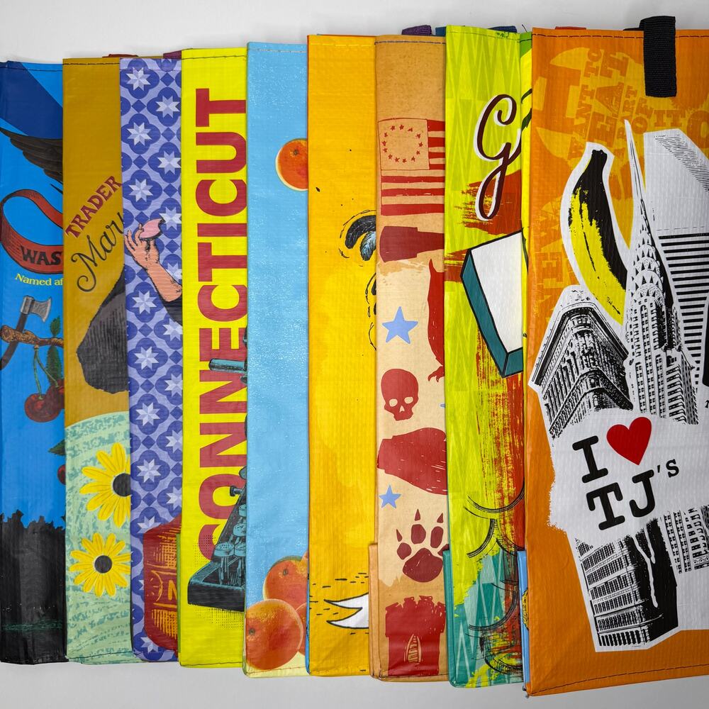 Set of 9 — Trader Joe’s Tote Bags East Coast States — DC VA MD DE PA NJ NY CT FL